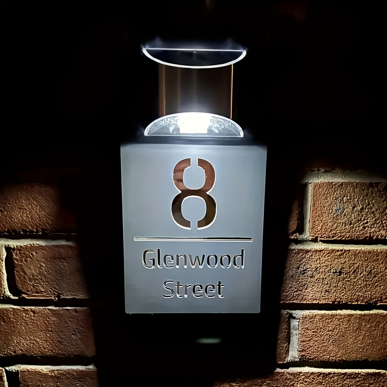 Revora™ Solar LED Custom House Number Sign – Modern Waterproof Illuminated Address Plaque