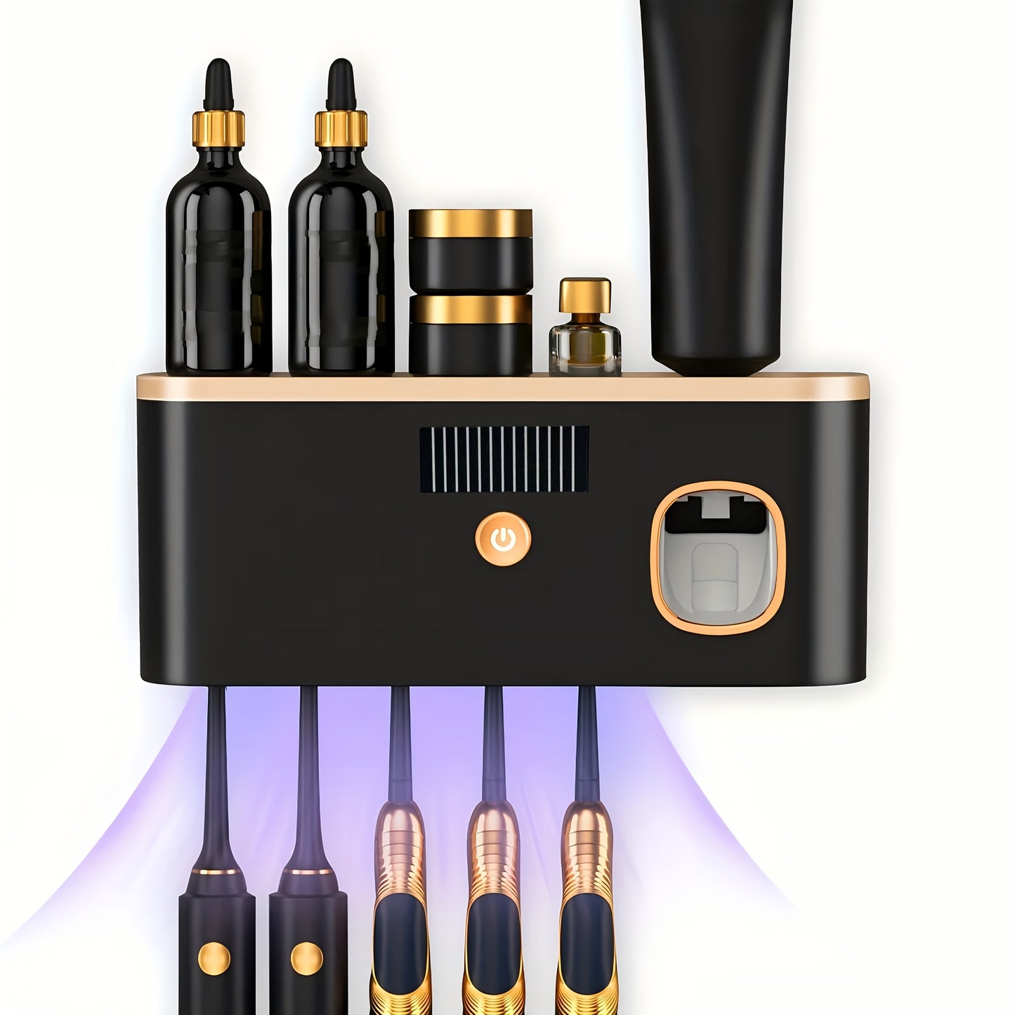 Revora GlowMount™ – Smart UV Toothbrush Dispenser & Sanitizer