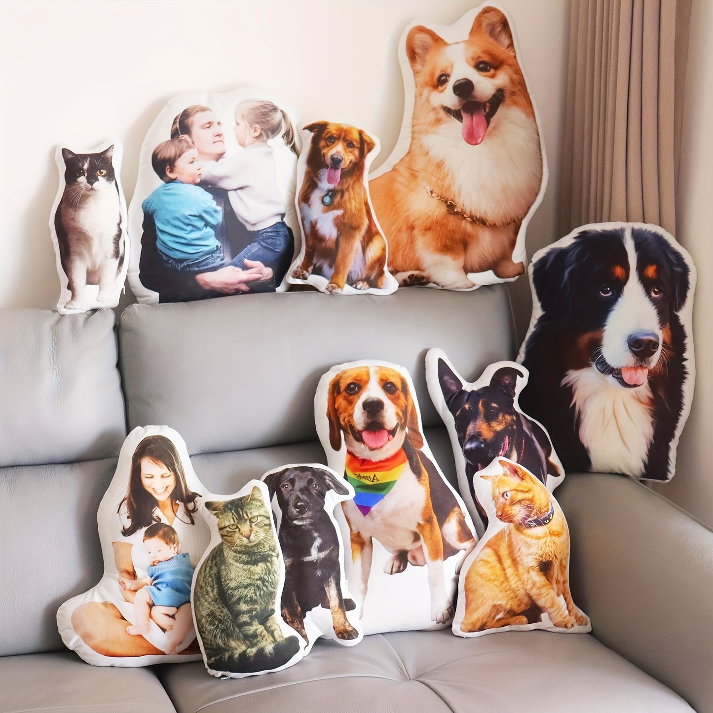 Personalised 3D Pet Photo Cushion – Custom Double-Sided Plush Pillow