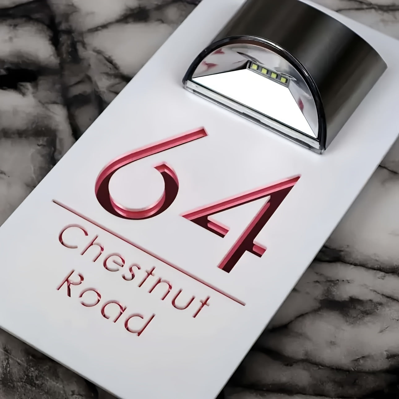 Revora™ Solar LED Custom House Number Sign – Modern Waterproof Illuminated Address Plaque